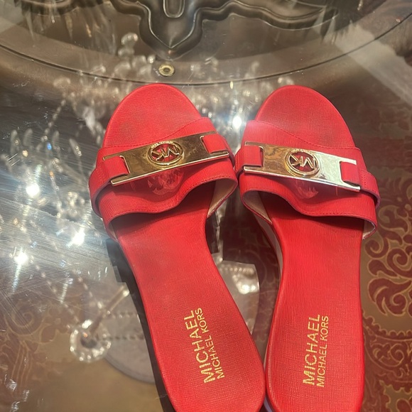 MICHAEL Michael Kors Womens Casual Wedge Sandals Orange 8 Medium (B,M) - Picture 7 of 7